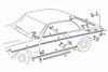 Genuine Mercedes-Benz Lower Chrome Moulding Rear Left Quarter Panel New OEM W123 Coupe Genuine Mercedes-Benz Lower Chrome Moulding Rear Left Quarter Panel New OEM W123 Coupe