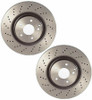 Brembo Front Coated X-Drilled Disc Brake Rotors Pair New Brembo for Mercedes W204 W212