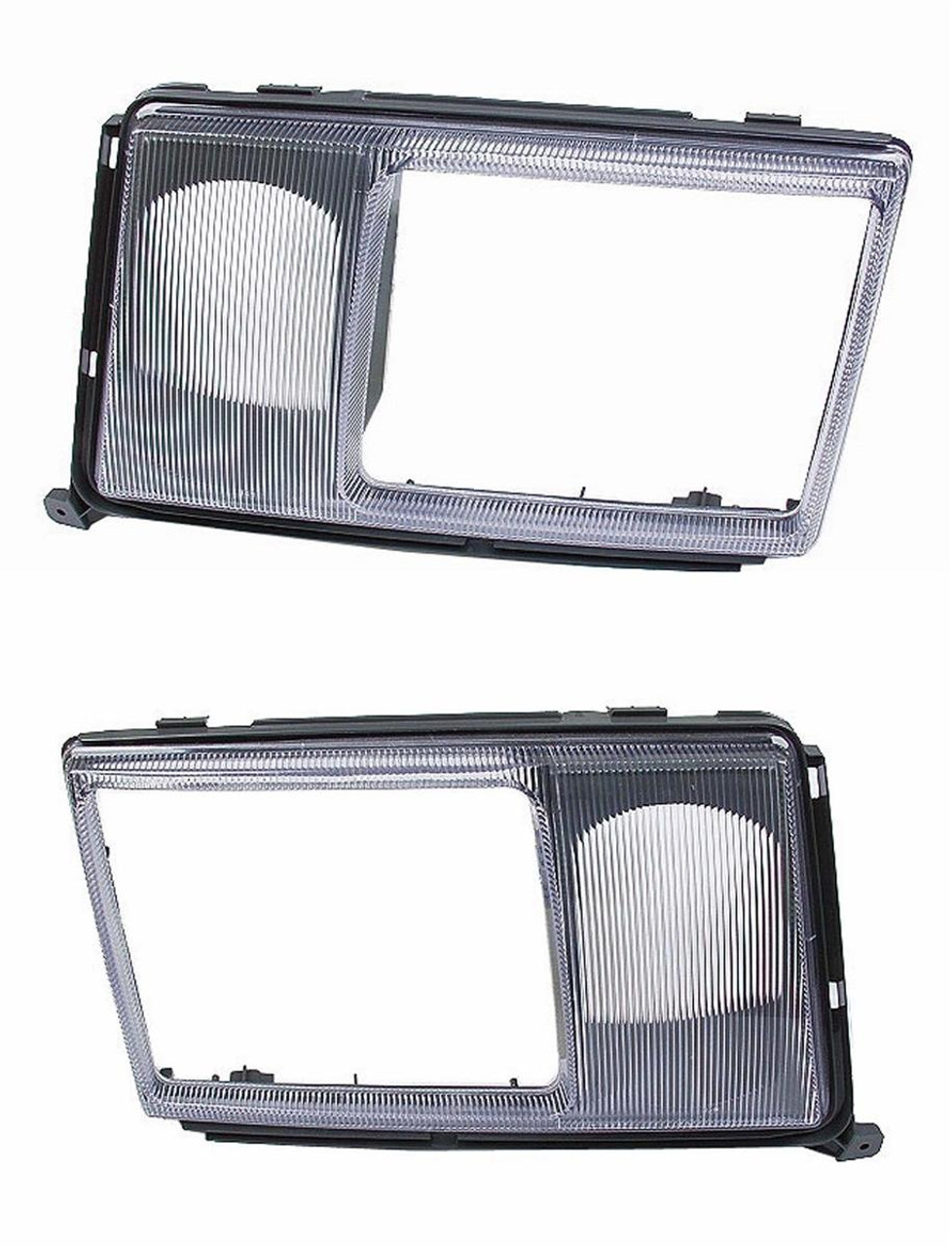 Mercedes Headlight Bezel Doors w/ Turn Signal Lens, Pair New OEM