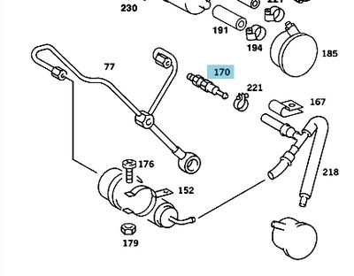 Fuel Line 1980 450SL, NEW OEM