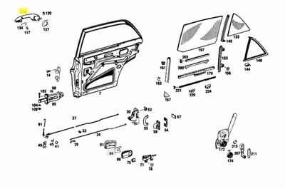 Genuine Mercedes-Benz Exterior Chrome Door Handle Rear Right W108 W109 67-72