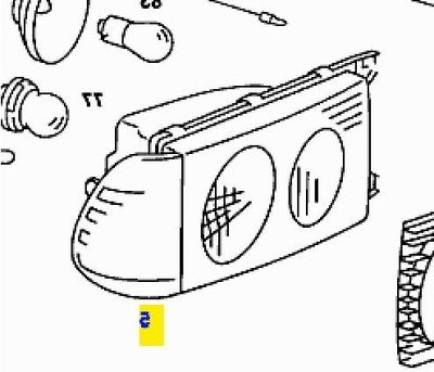 Genuine Mercedes-Benz Headlight Assembly, Right New OEM W123 Euro
