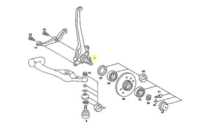 Genuine Mercedes-Benz Steering Knuckle Front Spindle Pair New OEM W116 W123 W126