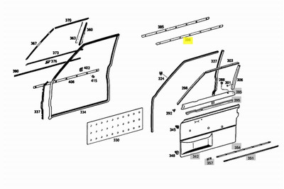 Genuine Mercedes-Benz Center Chrome Moulding Front Right Door Trim W108 W109