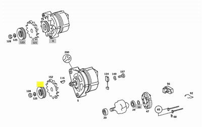 Genuine Mercedes-Benz Alternator Pulley New OEM OM615 OM616 OM617 NA Diesel 63-79 M100 M110 M115 M121 M123 Gas
