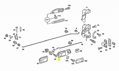 Genuine Mercedes-Benz Interior Door Handle Chrome Frame Front or Rear Left New OEM W116 W123 73-80