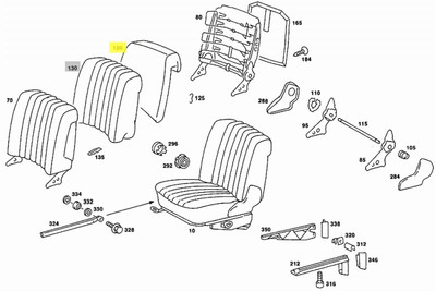 Genuine Mercedes-Benz Front Seat Back Cushion Horsehair W108 Sedan 71-72 W114 Coupe 73-76