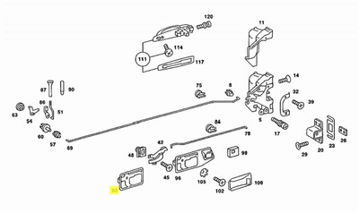 Genuine Mercedes-Benz Interior Door Handle Chrome Frame Front or Rear Right W123 80-85