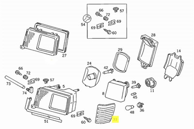 Genuine Mercedes-Benz Turn Signal Assembly Right W124 84-93 US