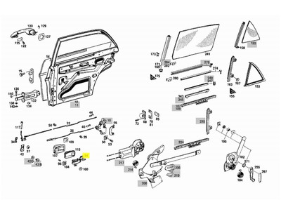 Genuine Mercedes-Benz Interior Chrome Door Handle Rear Left W108 W109 W114 W115 W116