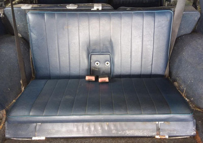 Genuine Mercedes-Benz Third Row Seat Kit w/ Belts, Dark Blue Vinyl W123 Wagon 80-85