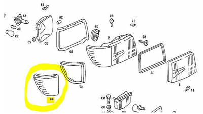 Genuine Mercedes-Benz Euro Turn Signal Indicator Lens, Right New OEM C107 R107