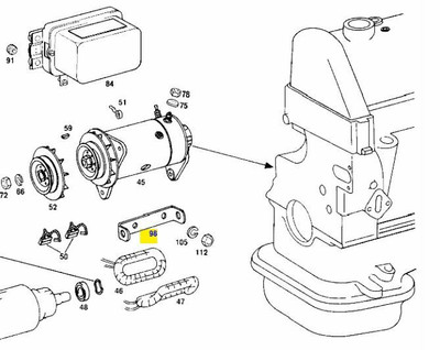 Genuine Mercedes-Benz Alternator Mounting Bracket New OEM M108 M114 M127 M129 M130 M180