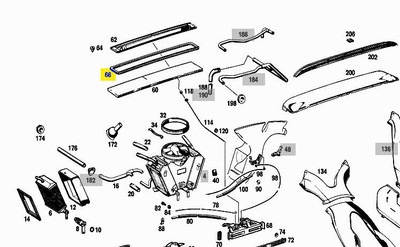 Genuine Mercedes-Benz Fresh Air Intake Flap Seal New OEM W111 W112 Coupe Cabriolet 