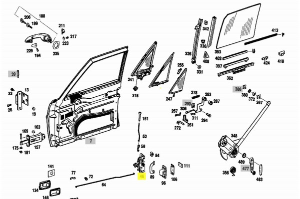 Genuine Mercedes-Benz Door Latch Assembly Front Right W100 W108 W109 W111 W113 W114 W115