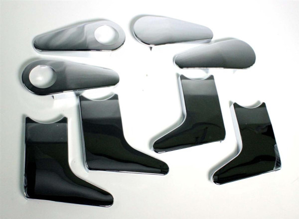 Genuine Mercedes-Benz Chrome Front Seat Trim Plastics, Set of 8, New OEM C107 R107