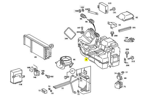 Genuine Mercedes-Benz Climate Control Box w/ A/C Evaporator and Heater Core W126 79-85 US