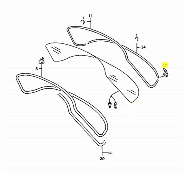 Genuine Mercedes-Benz Joint Covers for Rear Windshield Chrome Moulding Surround Trim, Set of 2, New OEM C107 Genuine Mercedes-Benz Joint Covers for Rear Windshield Chrome Moulding Surround Trim, Set of 2, New OEM C107
