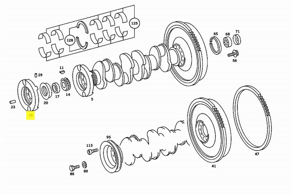 Genuine Mercedes-Benz Crankshaft Harmonic Balancer OM615 OM616 NA Diesel M117 Gas