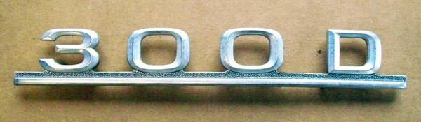 Genuine Mercedes-Benz Trunk Lid Chrome 300D Model Emblem W123 Sedan Genuine Mercedes-Benz Trunk Lid Chrome 300D Model Emblem W123 Sedan