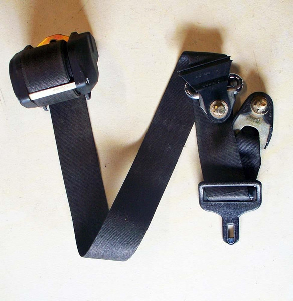 Genuine Mercedes-Benz Front Seat Shoulder Belt w/ Hole Buckle, Left W123 Coupe 83-85