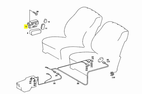Genuine Mercedes-Benz Seat Adjuster Control Switch Front Right W126 79-83