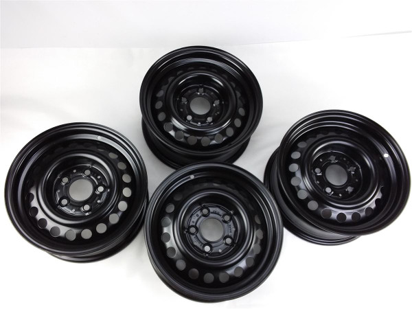Genuine Mercedes-Benz Steel Wheels Sandblasted and Repainted 14x6, Set of 4