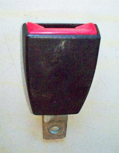 Genuine Mercedes-Benz Front Seat Belt Receiver w/ Top Button for Notched Buckle, Right W123 79-83 US