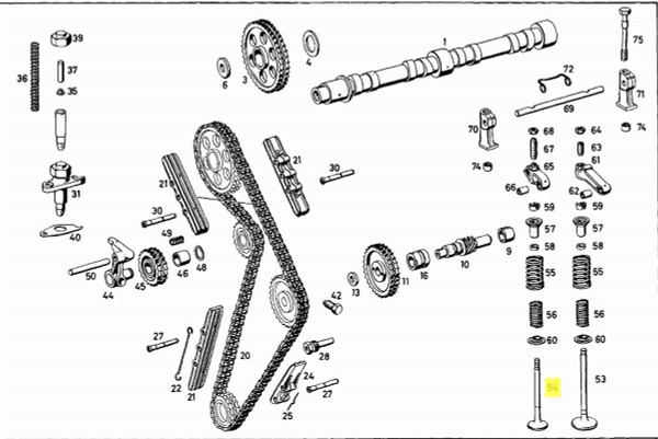 Genuine Mercedes-Benz Exhaust Valve New OEM M121 Gas W110 W120 W121 R121