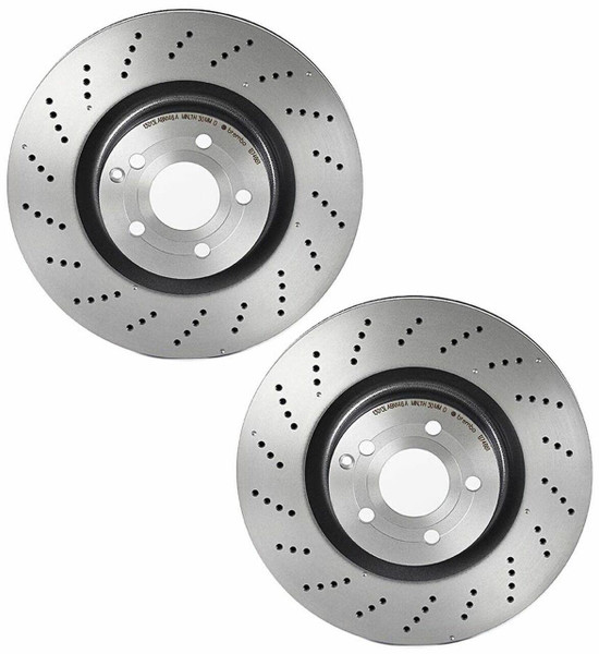 Brembo Front 330mm Drilled Disc Brake Rotor Pair New Brembo for Mercedes C215 W220