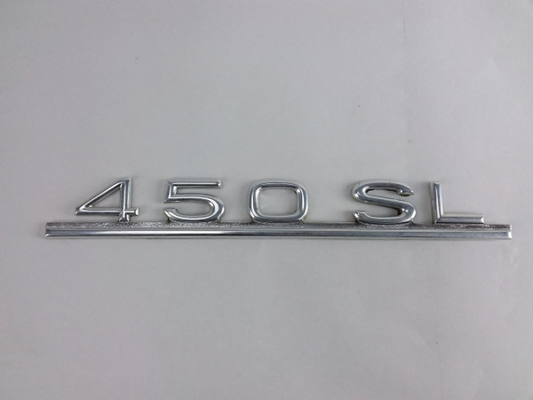 Genuine Mercedes-Benz Trunk Lid Chrome 450SL Model Emblem R107 Genuine Mercedes-Benz Trunk Lid Chrome 450SL Model Emblem R107
