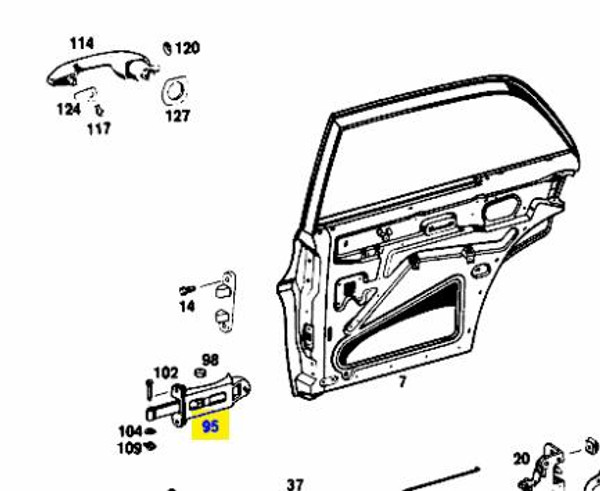 Genuine Mercedes-Benz Door Stop Limiter Rear W108 W109