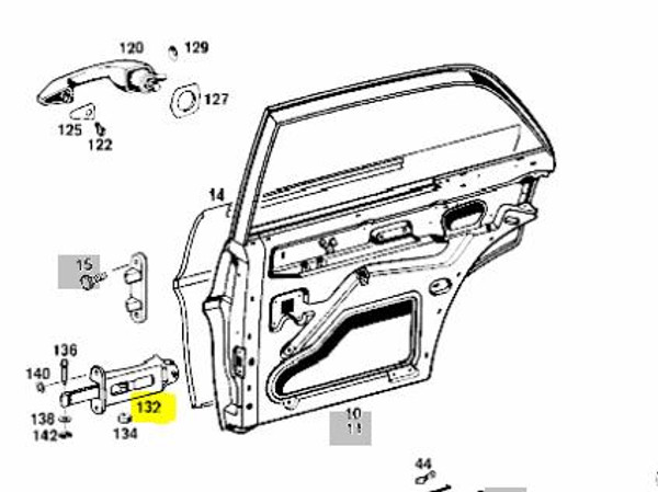 Genuine Mercedes-Benz Door Stop Limiter Rear W114 W115