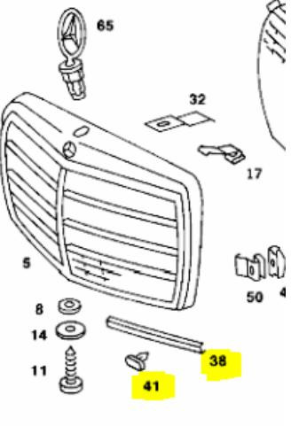 Mercedes Front Grille Horizontal Chrome Trim Piece New OEM W108