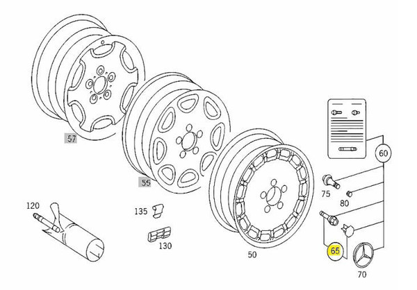 Genuine Mercedes-Benz Alloy Lugnuts Flat Wheel Bolts New OE, Set of 20 