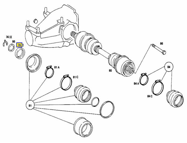 Genuine Mercedes-Benz CV Axle to Differential Seal New OEM W107 W114 W115 W116 W123 W126 