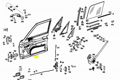Mercedes Door Shell, Front Right W108
