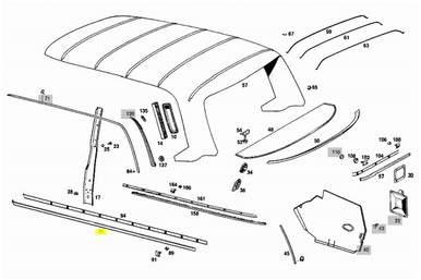 Mercedes Lower Chrome Moulding Right Running Board Trim New OEM W114 W115
