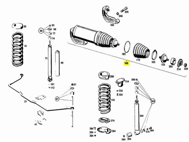 Mercedes Hydropneumatic Compensator Shock W108 W110 W111 Coupe Cabriolet