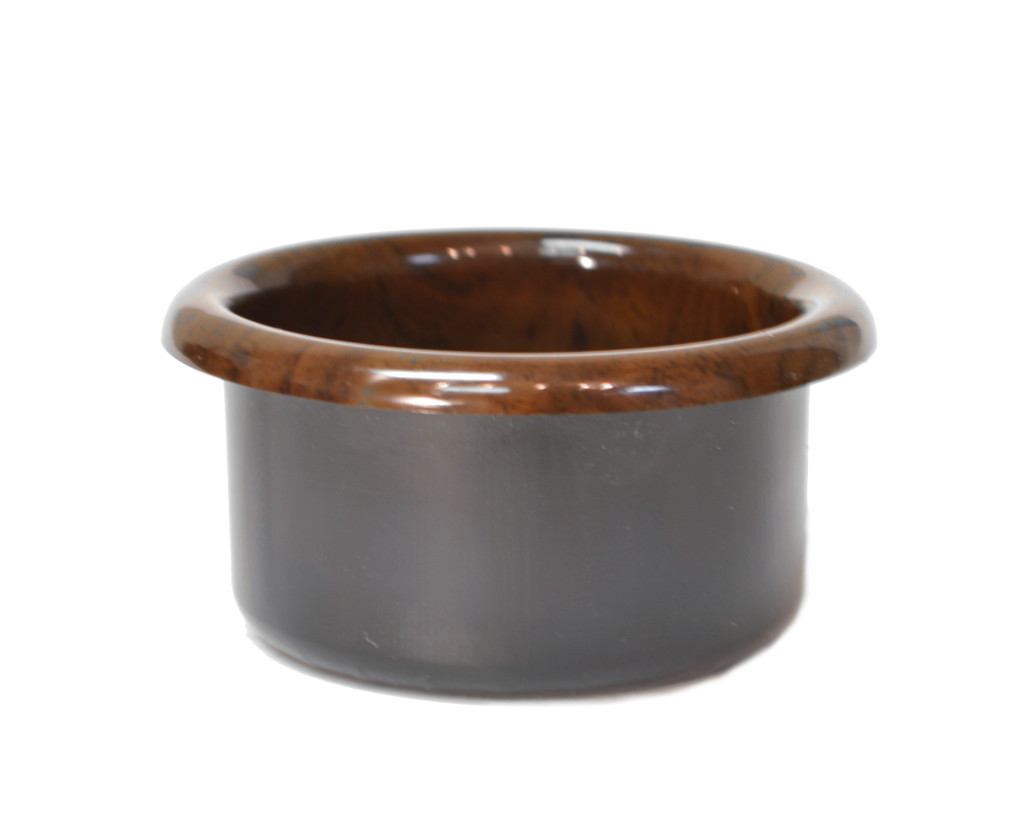 Universal Replacement Plastic Cup Holder Burgundy Wood Grain, 3