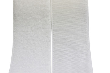 FR Sew on Hook and Loop for Fabric 1 inch Wide White, 25 Yards