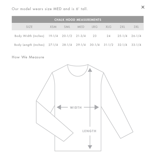 I Am Reminded - Product Sizing