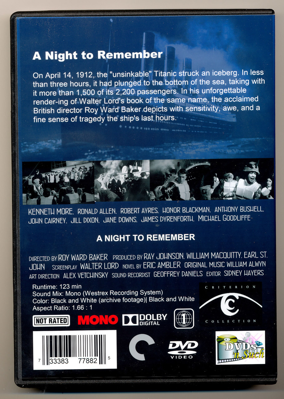 A Night To Remember The Criterion Collection - DVDs 'nSuch