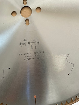 500mm x 4.0mm -3.4mm x 30mm x 120Z Sawblade, neg. Triple Cut Tooth, Carbide Tipped