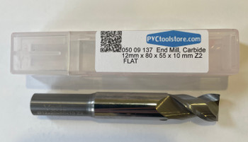 12mm x 80mm x 55mm x 10mm  2 flute, Flat end, Carbide 