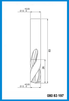 12mm x 83mm x 26mm 12mm,  Drill Point, Carbide
