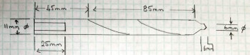 6mm x 136mm x 11mm End Mill, HSS 5% Cobalt