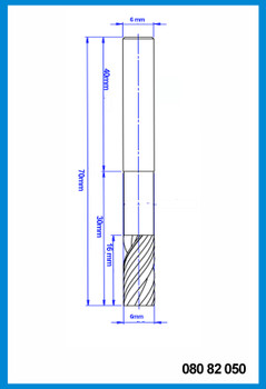 6mm x 16mm x 30mm x 70mm x 6mm z3 End Mill, Carbide