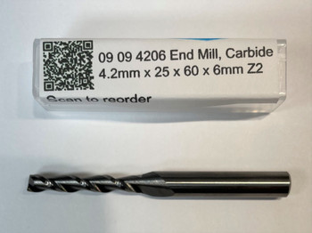 4.2mm x 25mm x 60mm x 6mm  Z2 End Mill, Carbide