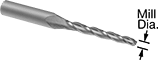 3.2mm x 38mm x 76mm x 6.35mm Z3 Carbide, End Mill